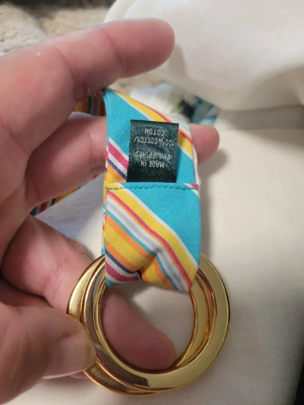 Ralph Lauren Summer Cloth Belt with Goldtone buckle
